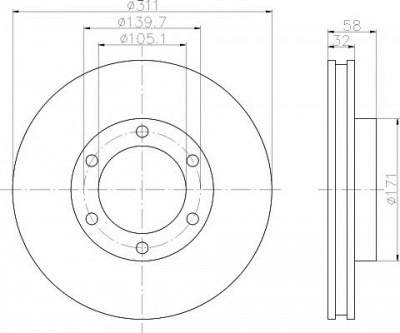 HELLA PAGID 8dd355105211 -  Тормозной диск